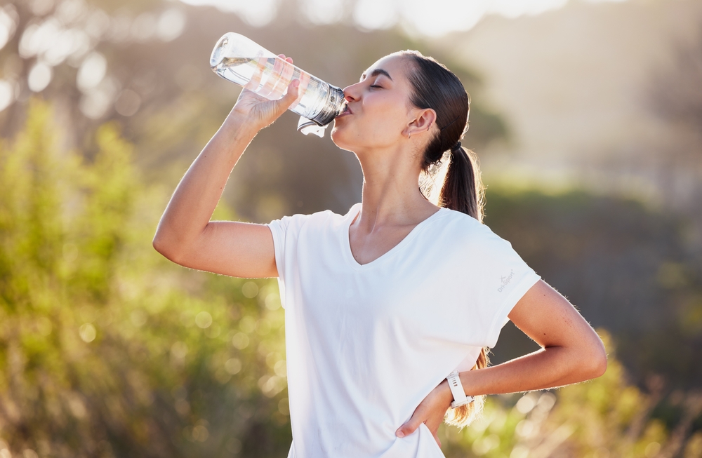 Drinking,Water,,Fitness,And,Exercise,Woman,After,Sports,Run,And